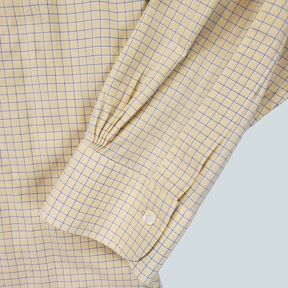 Brooks Brothers 1818 Men's Dress Shirt Yellow Check Button Down  Size 16-35 - Picture 6 of 14